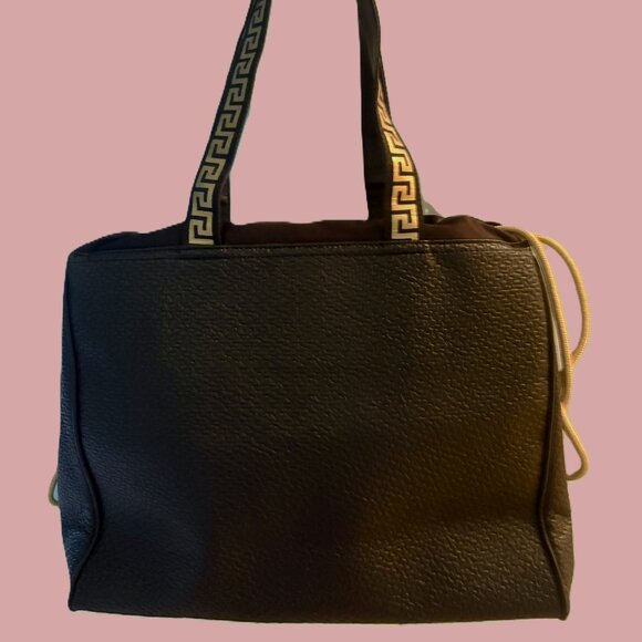 Versace Parfums Luxury Large Black Overnight Tote Gold Hardware NWOT - Picture 3 of 12